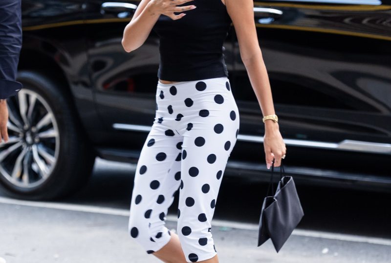 Hailey Bieber Sports Chic Polka Dot Capris in Scorching NYC Heat